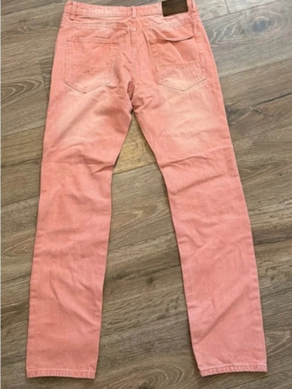 Women's Distressed Peach Pink Jeans - Picture 2 of 3